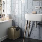chevron bathroom wall tile with hex