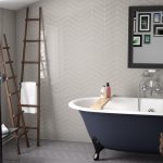 chevron mixed grey bathroom