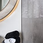 pave silver bathroom close up