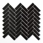 Short Black Herringbone