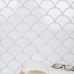 white fan mosaics