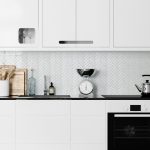 white gloss herringbone kitchen small