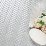 white gloss herringbone small