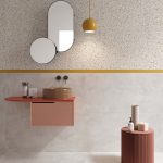 CONCRETE MOON 60X120-60X60 + DOTS MULTIWHITE 60X120 + LIST. SENAPE 5X60