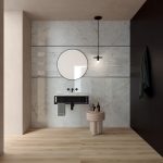 ICEBERG 60X120 LUX + ICEBERG 30X60 MIX SIZES RETT-LUX + MATITA ALLUMINIO BLACK 0,5X120 + ABKSTONE 163,5X323 ICEBERG 20 MM LUX + ECO CHIC AVANA 20X120 (2)