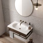 DOTS GREY 60X120 + CONCRETE ASH 60X120 + MATITA ALLUMINIO BRONZO 0,5X120 + ECO CHIC AVANA 20X120