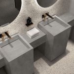 DOTS MULTIWHITE 60X120-60X60 + CONCRETE GREY