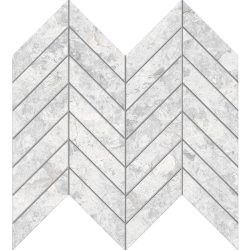 TUNDRA WHITE CHEVRON 2.2X9.8CM MOSAIC MATT SMOOTH GRIP