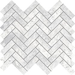 TUNDRA WHITE HERRINGBONE 2X6.4CM MOSAIC MATT SMOOTH GRIP